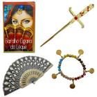 Kit Cigano contendo Baralho + Leque + Athame + Pulseira