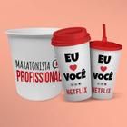 Kit Cinema Eu, Você e Netflix Balde de Pipoca + Copo