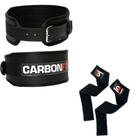 Kit Cinturão + strap fita kit academia musculação cinto fivela - CARBONFIT,