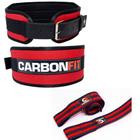 Kit Cinturão + strap fita kit academia musculação cinto fivela - CARBONFIT,