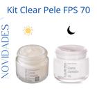 Kit Clareador Facial Clear Pele Abelha Rainha Creme Dia FPS 70 + Creme Noturno para Manchas na pele