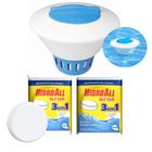 Kit Clorador Flutuante para Piscina + 2 Pastilhas de Cloro 3x1