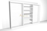 Kit Closet Loja Armário Roupas Prateleira Inclinada Canaletado MDF 279cm x 183cm x 32cm