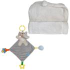 Kit Cobertor Infantil Aveludado Plush 90x110 cm e Naninha - Ateliê Amore Mio