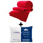 Kit  Cobertor Solteiro 180G LISO + Travesseiro Camesa Firme