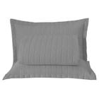 Kit Cobre Leito Colcha Bellini King Dupla Face Percal 300 Fios Textura Matelassê 3 Peças - Cinza