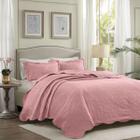 Kit Cobre Leito Colcha Casal Cama Box 3 Peças Boutis Dupla Face 200 Fios Macio Com Porta Travesseiros