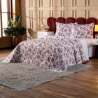 Kit Cobre Leito Colcha Casal King Size Dupla Face Estampada Floral Roupa de Cama Gigante com Porta Travesseiro