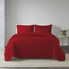 Kit Cobre Leito Colcha Para Cama King 3 Peças Boutis Dupla Face Em Percal Macio Com Porta Travesseiros