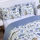 Kit Cobre Leito Colcha Queen Bouti Dupla Face Estampado 3pçs