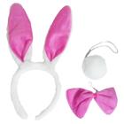 Kit Coelha Rosa com Tiara Gravata e Rabo