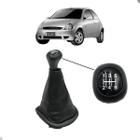 Kit Coifa de Cambio Manopla Ford Ka 1996 a 2000 Preta com Base e Bola Preta Lente Preta