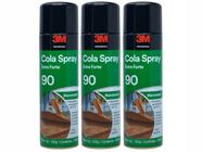 Kit Cola Spray 90 Extra Forte 3M Madeira Fórmicas Laminados 3 Unidades