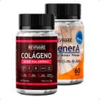 Kit Colágeno Verisol Acido Hialurônico Biotina COQ10 MInerais e Vitaminas + Regenera Rejuvenescedor Hidrata e Protege - Revivare