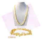 Kit Colar + Pulseira Cascalho Citrino Natural (Sucesso)