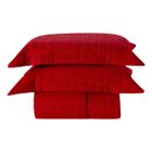 Kit Colcha Cobre Leito Casal King Size 3 Peças Cama 300 Fios Porta Travesseiro Matelado Cores Vivas