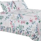 Kit Colcha Cobre Leito Casal Padrão 400 Fios Toque Macio 3 Peças com Porta Travesseiro