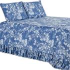 Kit Colcha Cobre Leito Queen 400 Fios Toque Macio 3 Peças com Porta Travesseiro