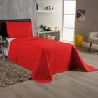 Kit Colcha Cobre Leito Solteiro 2 Peças 170 Fios Cama Box e Padrão Com Porta Travesseiro Menino Menina Infantil Kids Slim Liso