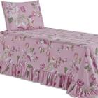 Kit Colcha Cobre Leito Solteiro 200 Fios Toque Macio 2 Peças com Porta Travesseiro