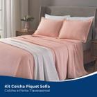 Kit Colcha De Piquet Queen 3 Peças 100% Algodão Estampada 2,20 x 2,50 Macia Cobre Leito Porta Travesseiro Dohler Luxo