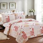 Kit Colcha King 03 peças Patchwork Estampada Realce - Viviana - SULTAN IND. E COM. LTDA