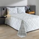 Kit Colcha Madras Dohler Casal Piquet Favo 100% Algodão