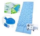 Kit Colchão 110v Pneumático + Compressor Para Acamados Anti Escara E Marreco Coletor De Urina Maculino Para Lavável 2 L