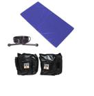 Kit Colchonete Azul + Corda de Pular Ajustável + Par de Caneleira Tornozeleira De Peso 10kgs Profissional