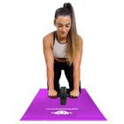 Kit Colchonete Compacto em Espuma Macia Tecido Impermeável + Roda Abdominal Dupla Para Exercícios Treino - Diamond Fit