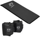 Kit Colchonete Espuma D50 Macio Ginástica + Par Caneleira De Peso Tornozeleira Profissional Para Academia Treino Funcional Musculação Fitness