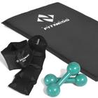 Kit colchonete + Halteres 5kg + Caneleiras 5 kg Academia Fitness Musculação - Natural Fitness