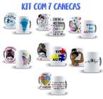 Kit Colecionável de canecas Autistas para Consultórios e Clinicas