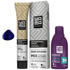 Kit Coloração Yama Nano Infusion Profissional 011 Azul + Ox Cremosa 30vol 100ml