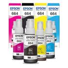Kit Colorido De Tintas Para Impressora 664 4 Cores L200 L396 L110 L355 L555 L455 L365 L220 L395
