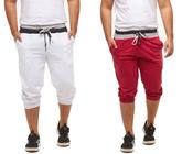 Kit com 02 bermudas de moletom saruel skinny masculino