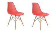 Kit com 02 Cadeiras De Jantar Eames Colmeia Vermelha