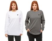 Kit com 02 camisetas longline feminina wooks oversized manga comprida wc2
