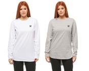 Kit com 02 camisetas longline feminina wooks oversized manga comprida wc2