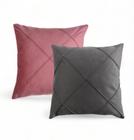 Kit Com 02 Capas de Almofadas Decorativas em Suede Drapeada 45x45cm Sala Quarto Sofá