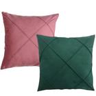 Kit Com 02 Capas de Almofadas Decorativas em Suede Drapeada 45x45cm Sala Quarto Sofá