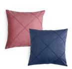 Kit Com 02 Capas de Almofadas Decorativas em Suede Drapeada 45x45cm Sala Quarto Sofá