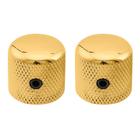 Kit Com 02 Knobs Metal Para Guitarra e Contra Baixo Com Parafuso Dourado