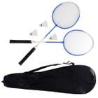 Kit com 02 raquetes de aco e 03 volantes de badminton (com bolsa) Pista e Campo