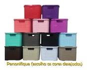 Kit Com 03 Cestos Organizadores Rattan M Com Tampa 7 Lts