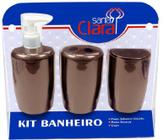 Kit Com 03 Peças Para Banheiro Marrom- Santa Clara