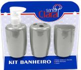 Kit Com 03 Peças Para Banheiro Prata- Santa Clara