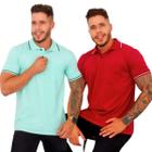 Kit com 04  Blusas Gola Polo Masculinas com Bolso Algodão