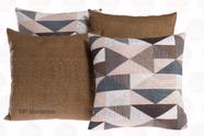Kit Com 04 Capas De Almofadas Decorativas Casa e Decor Marrom