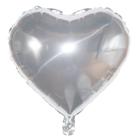 Kit com 05 Balões Metalizado - Coração Prata (81cm)